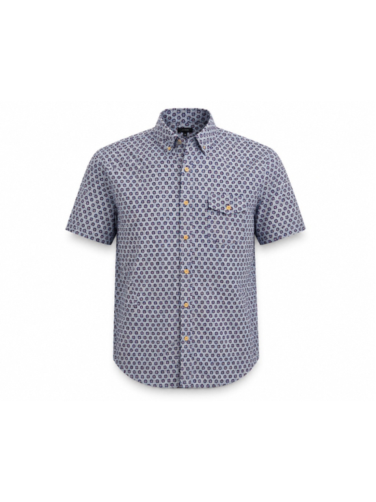 J.CREW Other - J Crew Mens Button Front Shirt Blue Purple Geometric Print Short Sleeve Medium